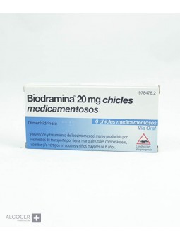BIODRAMINA 20 MG 6 CHICLES...